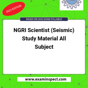 NGRI Scientist (Seismic) Study Material All Subject