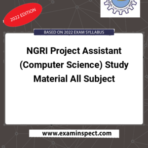 NGRI Project Assistant (Computer Science) Study Material All Subject
