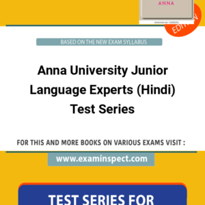 Anna University Junior Language Experts (Hindi) Test Series