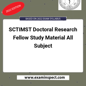 SCTIMST Doctoral Research Fellow Study Material All Subject