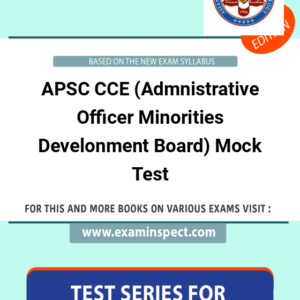 APSC CCE (Admnistrative Officer Minorities Develonment Board) Mock Test