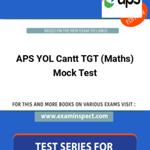 APS YOL Cantt TGT (Maths) Mock Test