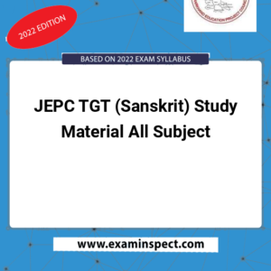 JEPC TGT (Sanskrit) Study Material All Subject