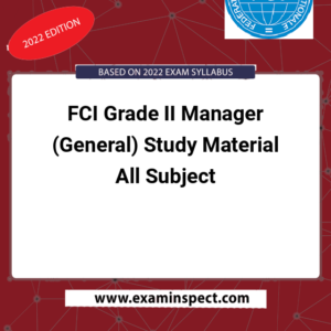 FCI Grade II Manager (General) Study Material All Subject