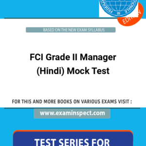 FCI Grade II Manager (Hindi) Mock Test