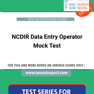 NCDIR Data Entry Operator Mock Test