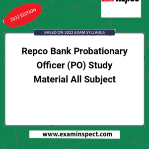 Repco Bank Probationary Officer (PO) Study Material All Subject