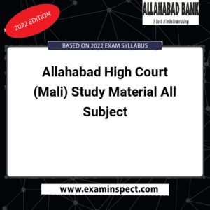 Allahabad High Court (Mali) Study Material All Subject