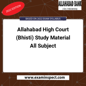 Allahabad High Court (Bhisti) Study Material All Subject