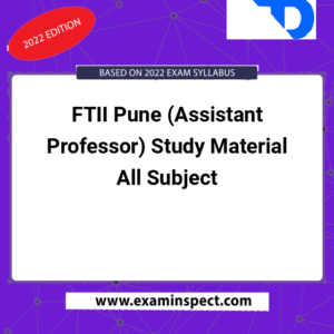 FTII Pune (Assistant Professor) Study Material All Subject