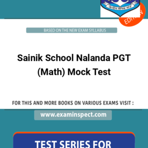 Sainik School Nalanda PGT (Math) Mock Test