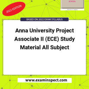 Anna University Project Associate II (ECE) Study Material All Subject
