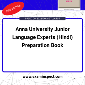 Anna University Junior Language Experts (Hindi) Preparation Book