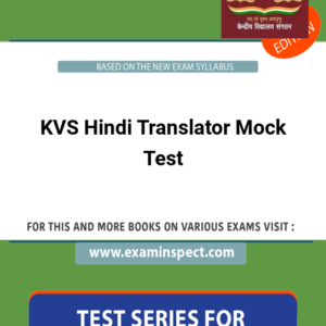KVS Hindi Translator Mock Test