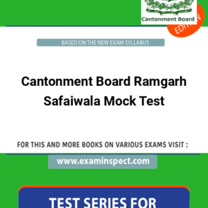 Cantonment Board Ramgarh Safaiwala Mock Test