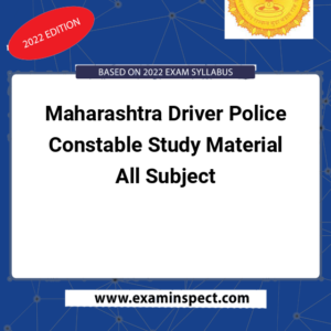 Maharashtra Driver Police Constable Study Material All Subject