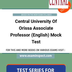 Central University Of Orissa Associate Professor (English) Mock Test