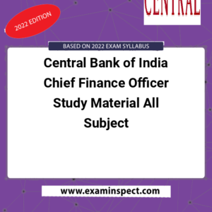 Central Bank of India Chief Finance Officer Study Material All Subject