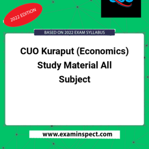 CUO Kuraput (Economics) Study Material All Subject