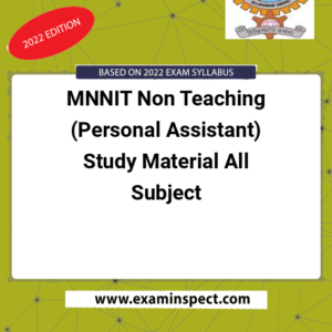 MNNIT Non Teaching (Personal Assistant) Study Material All Subject
