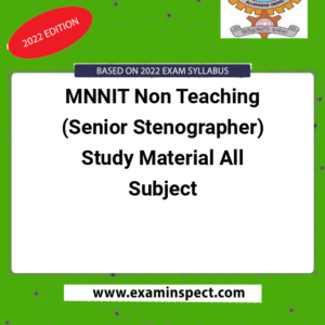 MNNIT Non Teaching (Senior Stenographer) Study Material All Subject