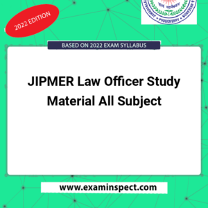 JIPMER Law Officer Study Material All Subject