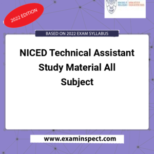 NICED Technical Assistant Study Material All Subject